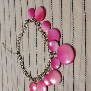 Silver and Pink Necklace